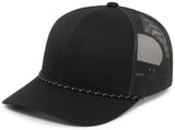Pacific Headwear Trucker Snapback Braid Rope Cap 104BR