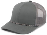 Pacific Headwear Trucker Snapback Braid Rope Cap 104BR