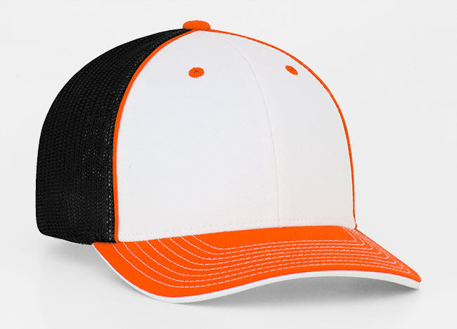 Pacific Headwear Trucker Mesh White Front and Tri Colors