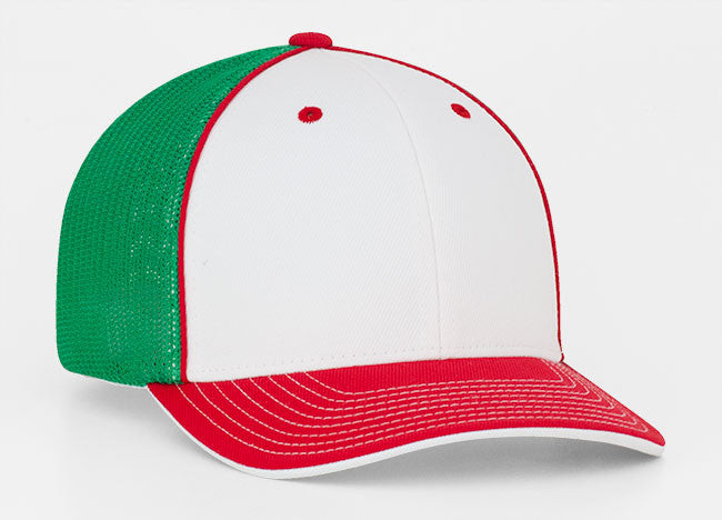 Pacific Headwear Trucker Mesh White Front and Tri Colors